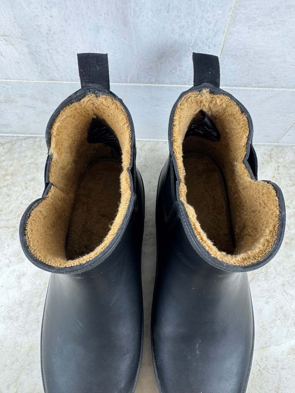 Chooka Plush Chelsea Rain Boots Black Waterproof Ankle Boots Women’s 7 - Picture 8 of 16